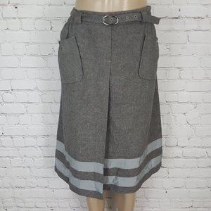 Hugo Boss Skirt Gray Virgin Wool Angora 12